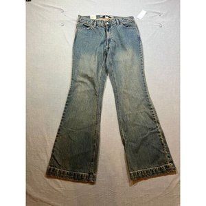 Gap Long And Lean Pants Womens 8 Blue Denim Pocketed Belted Boot Cut 32x32